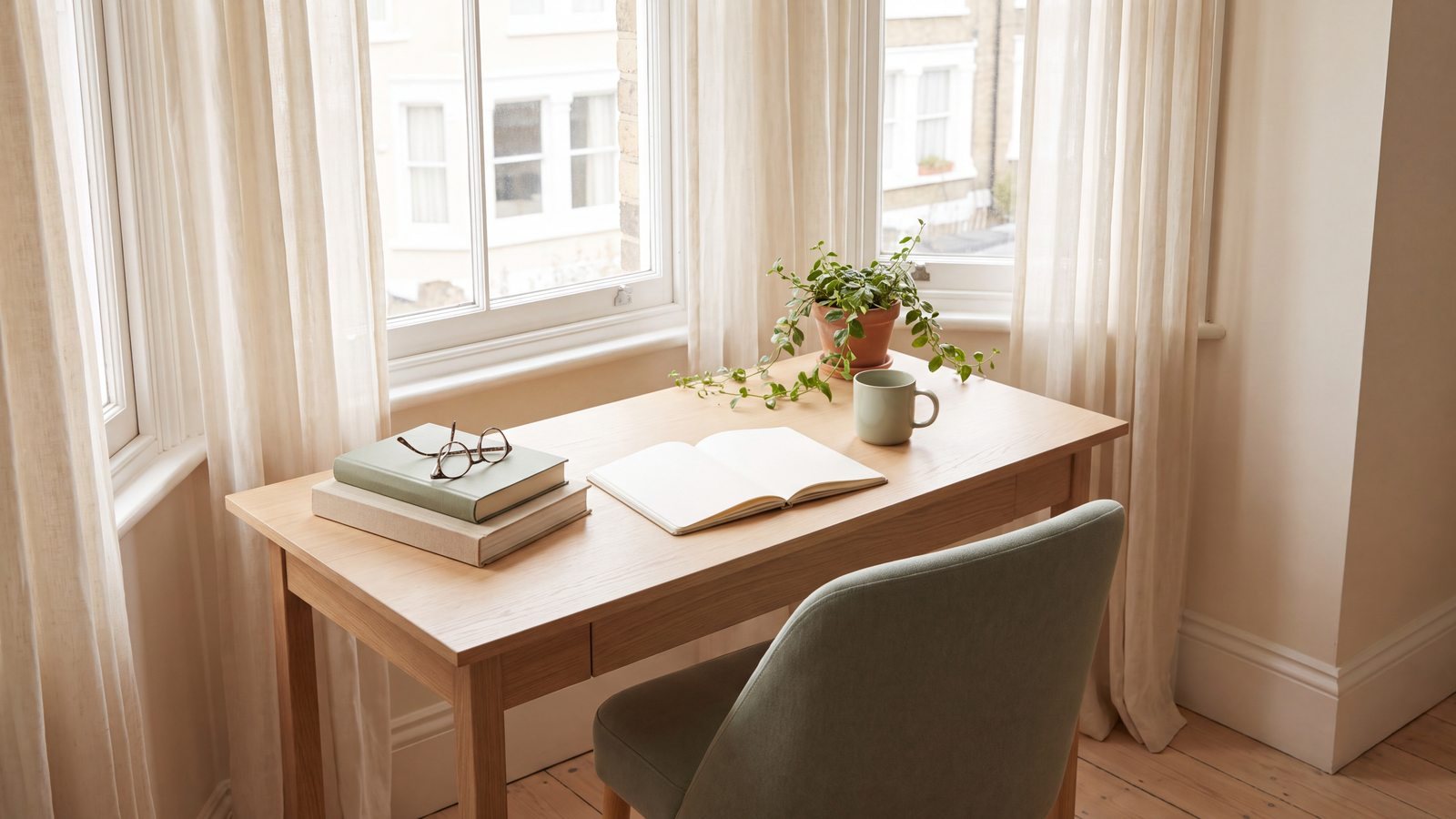 Quiet consulting room with soft daylight